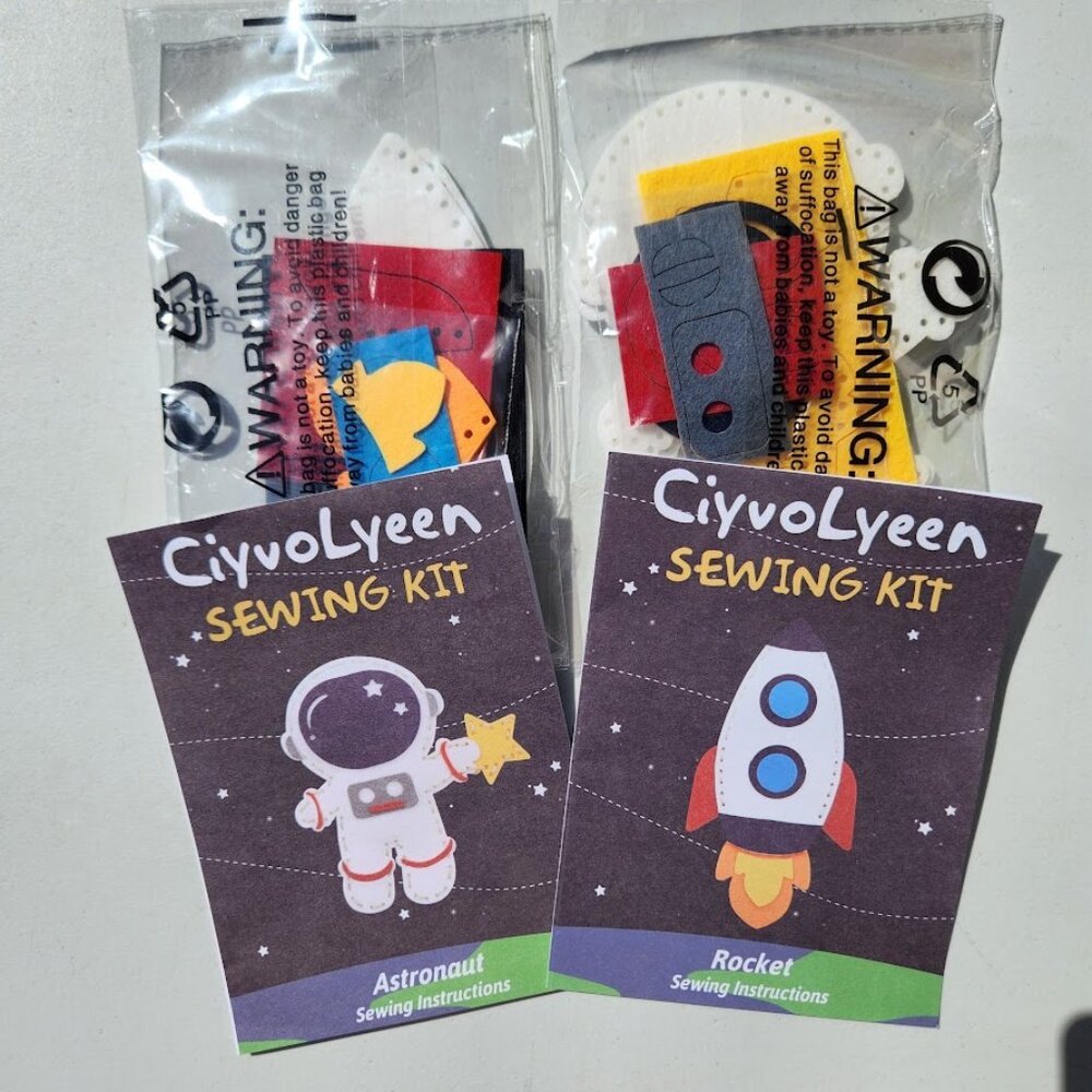New Ciyvoleen Craft Kit Sewing Kit Astronaut Rocket Space Felt Project Felts Fel